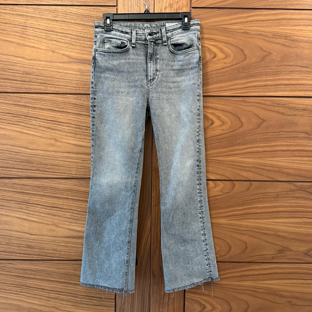 rag & bone Nina High Rise Ankle Flare Gray Jeans - Sz 28